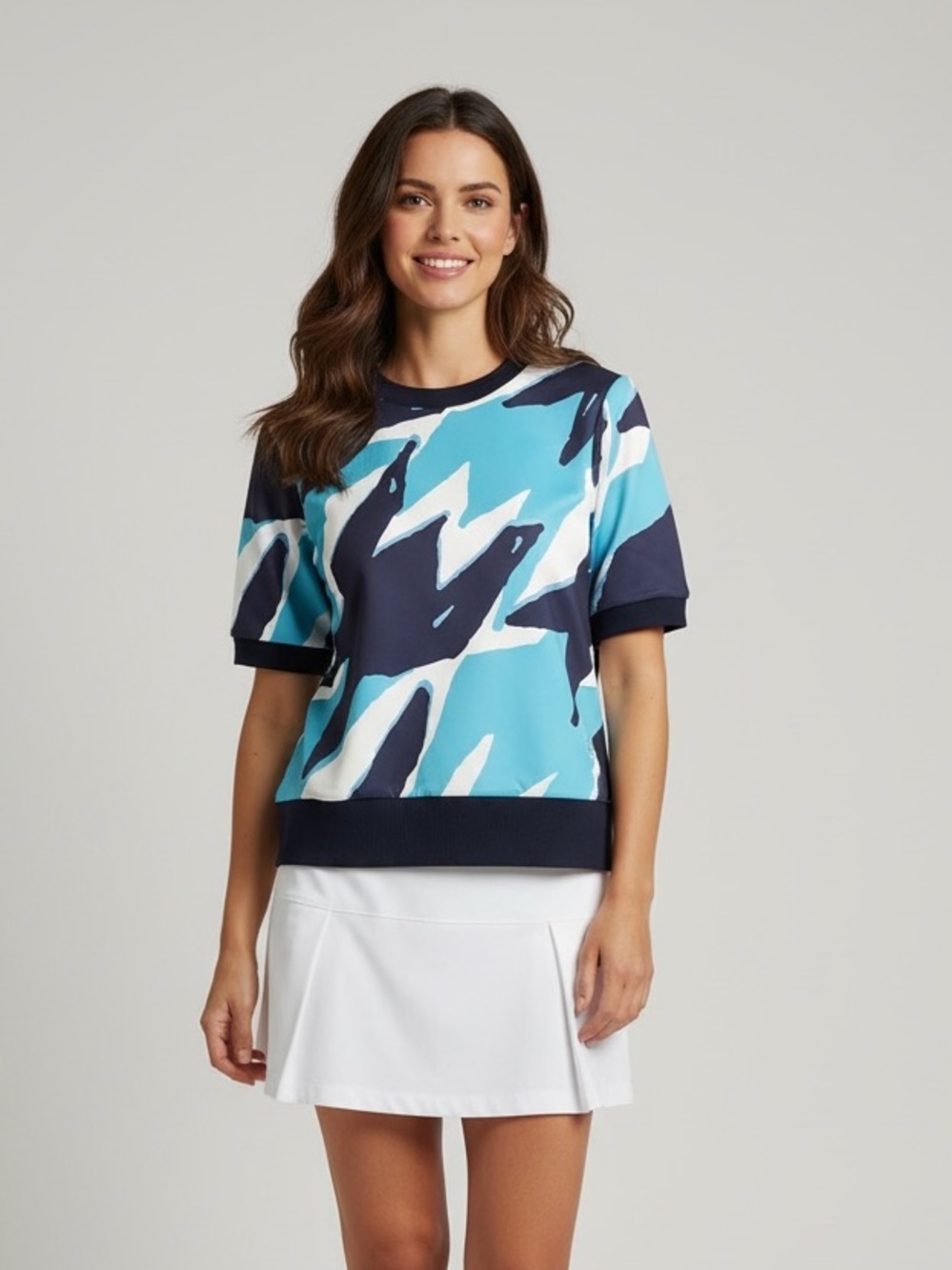 Foray Golf Blue & White Performance shirt